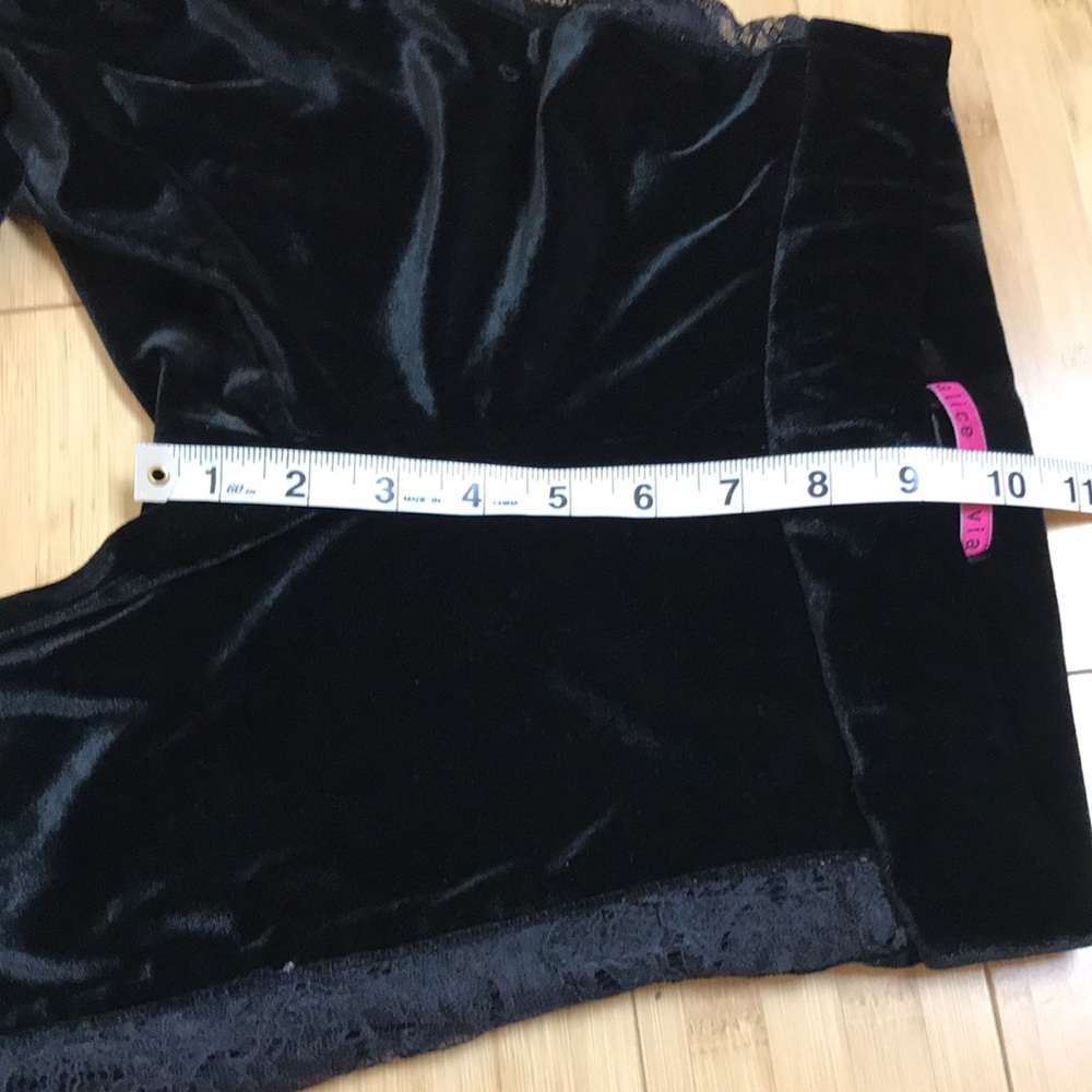 Alice + Olivia Black Velvet & Lace Leggings XS - Picture 7 of 7